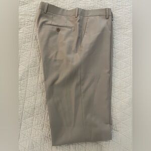 JOHN VARVATOS STAR USA Wool Slim Fit Flat Front Trouser in Beige Size 34 $178